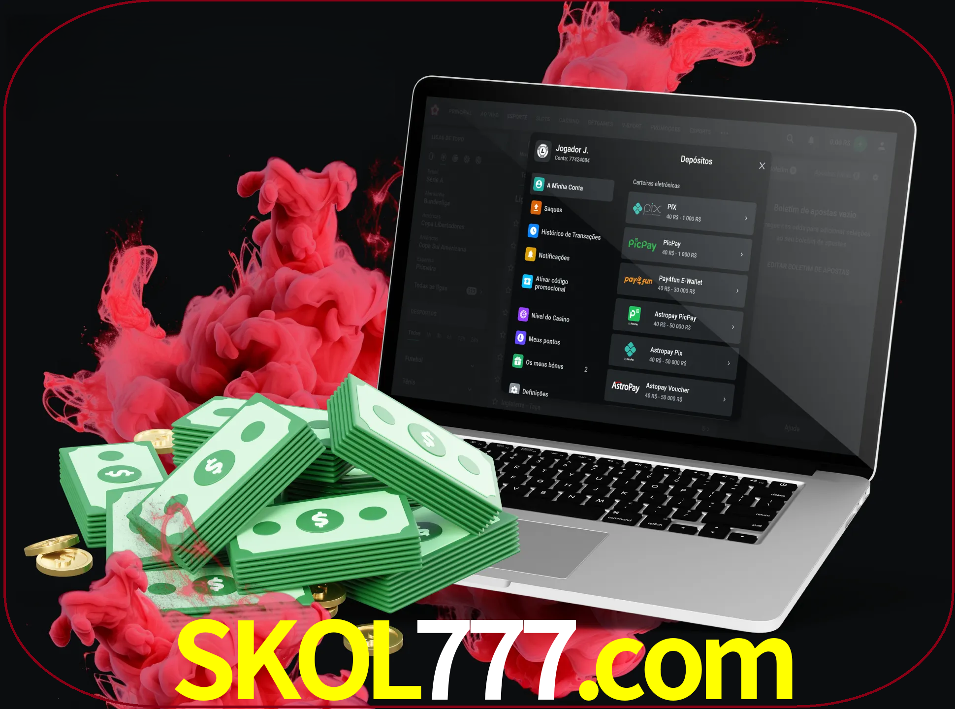 Para efetuar um depósito na sua conta skol777, basta escolher o método de depósito e especificar o montante.