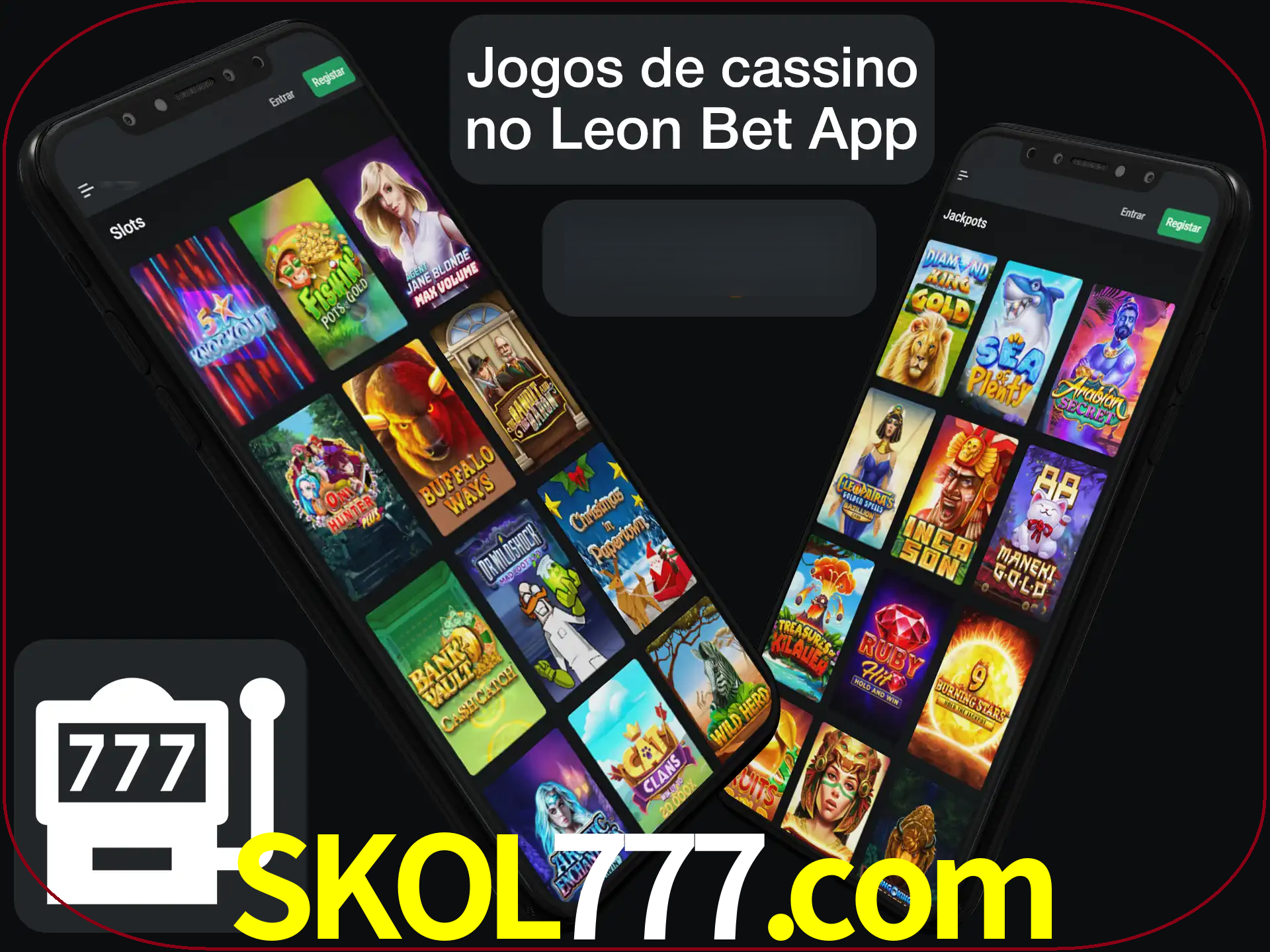 Escolha quais jogos de cassino jogar no app.