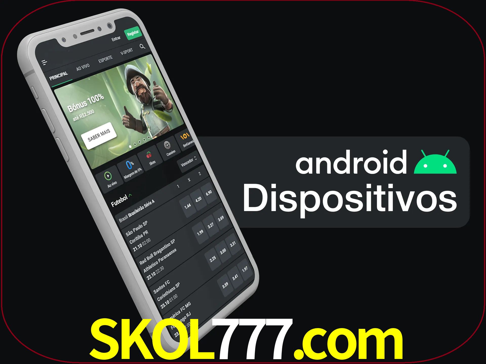 O aplicativo suporta a maioria de todos os dispositivos Android.