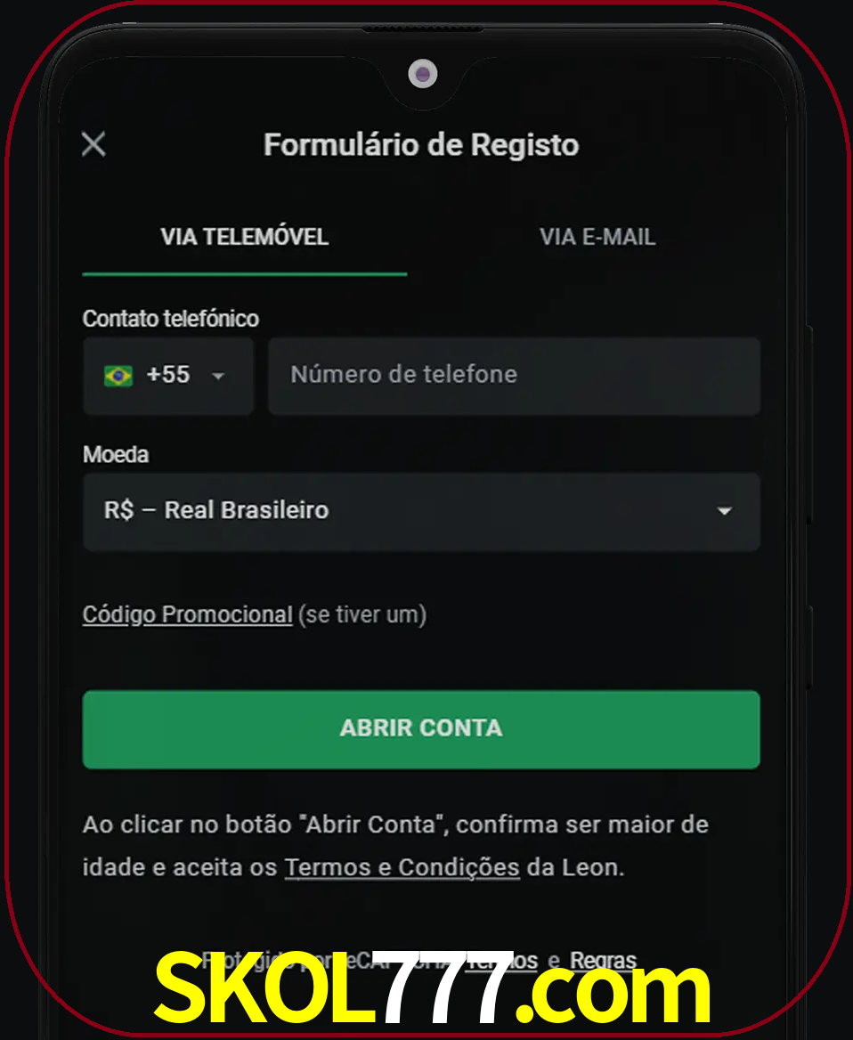 Abra o aplicativo e inicie o processo de registro.