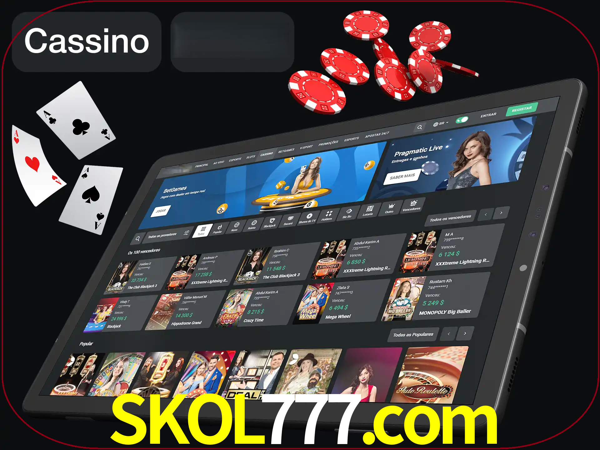 Jogue vários jogos de cassino em nosso cassino.