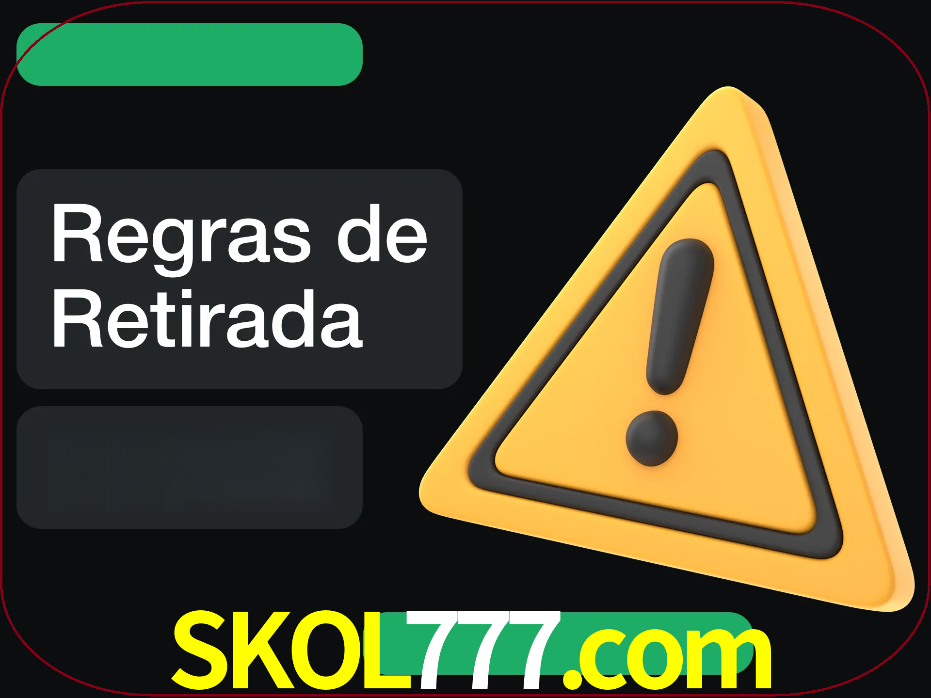 Leia as regras antes de fazer primeiro comdawal.